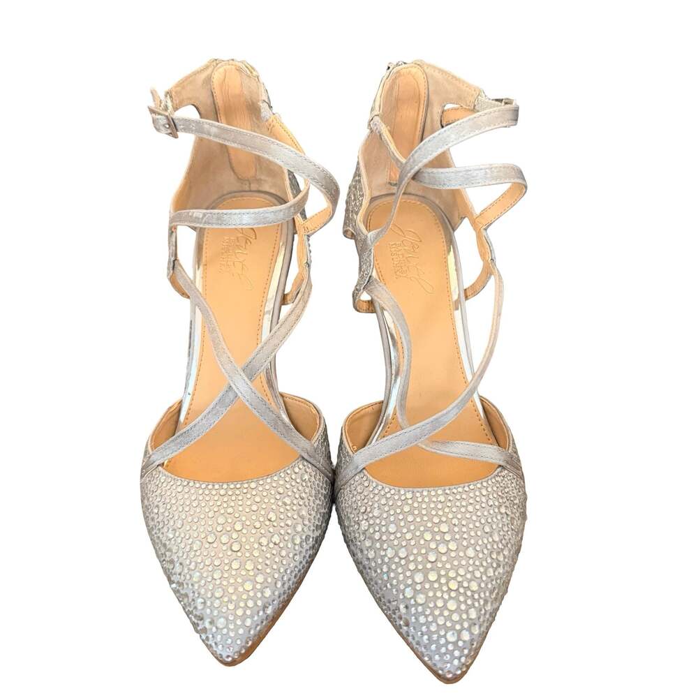 Jewel Badgley Mischka Women's Embellished Stiletto Heels Silver Size 7.5